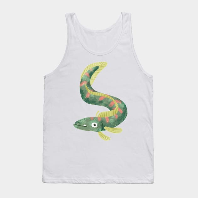 Little Green Eel Tank Top by tarynosaurus